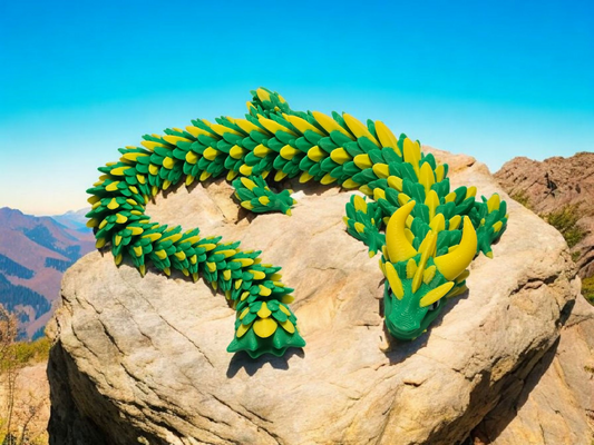 Kustīgs pūķis zaļš/dzeltens