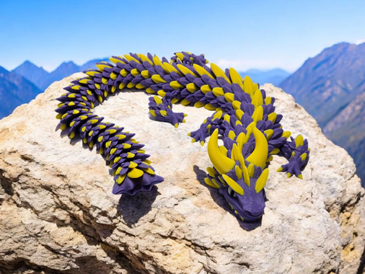 Kustīgs pūķis violets/dzeltens